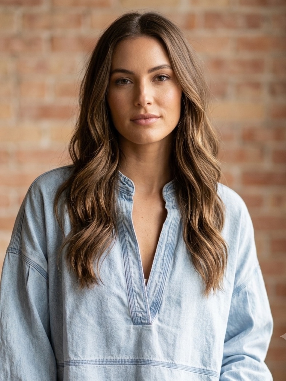 We The Free Light Blue Denim Shirt Jacket